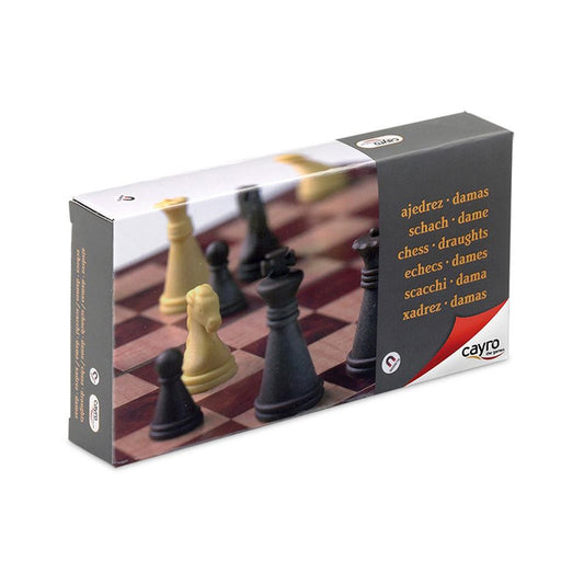 Cayro Games Magnetisches Schach/Dame (kleines Reiseschach)