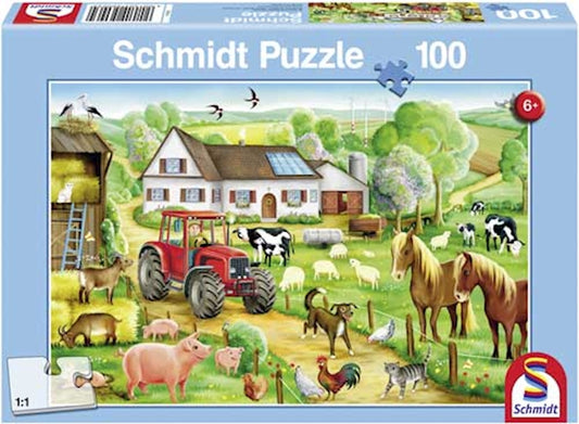 Schmidt Puzzle Fröhlicher Bauernhof, 100 Teile