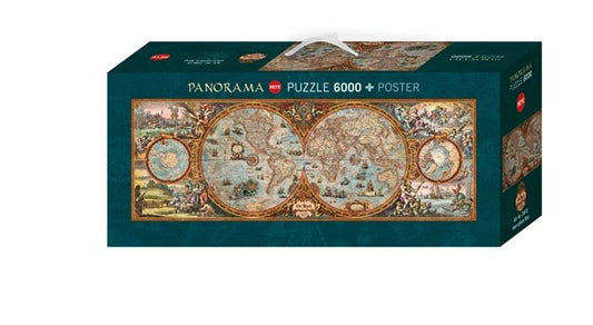 Heye Puzzle Panoramapuzzle Hemisphere Map, 6000 Teile
