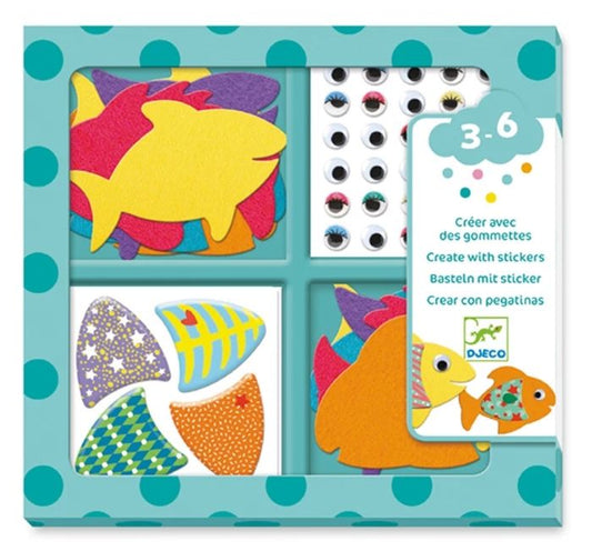 Djeco Stickerbilder Fische