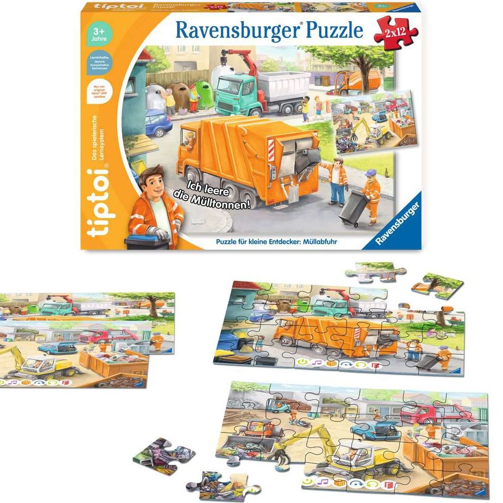 Ravensburger tiptoi® Puzzle für kleine Entdecker: Müllabfuhr
