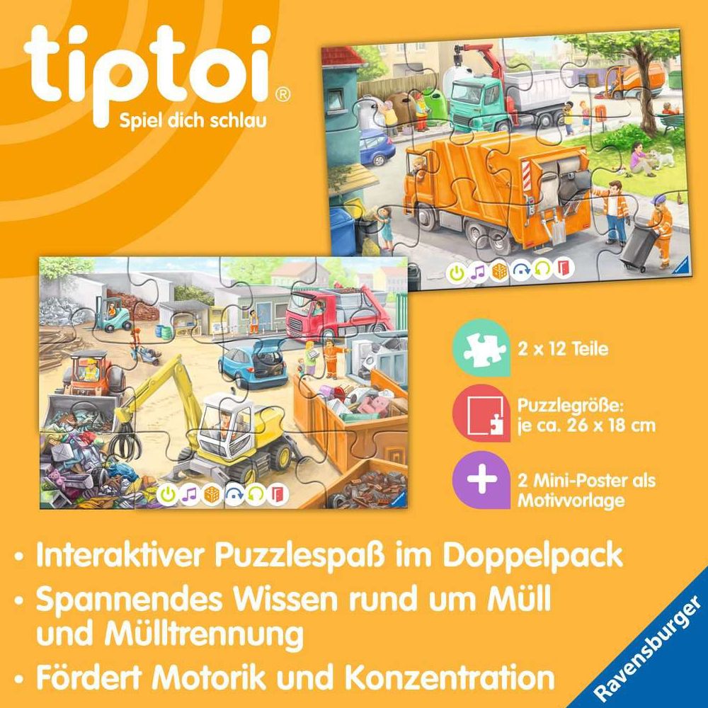 Ravensburger tiptoi® Puzzle for little explorers: Garbage collection