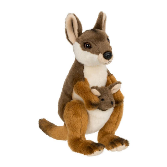 Peluche WWF wallaby avec bébé 19 cm