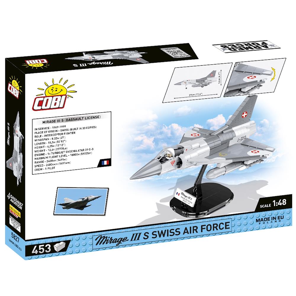 Cobi Fighter Jet Mirage III S Swiss AF / 453 pcs. Swiss Air Force version 1:48