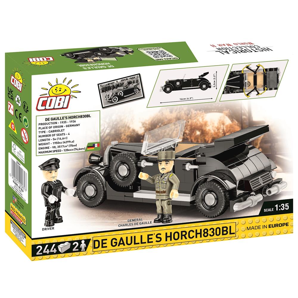 Cobi Oldtimer 1936 Horch 830 Cabrio / 244 pcs. General Charles de Gaulle's car