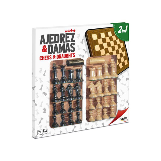 Cayro Games Chess &amp; Checkers Wooden Edition