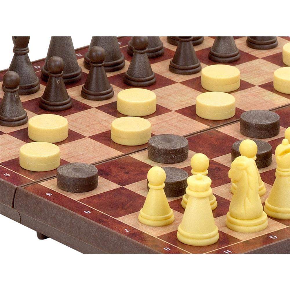 Cayro Games Magnetisches Schach/Dame (kleines Reiseschach)