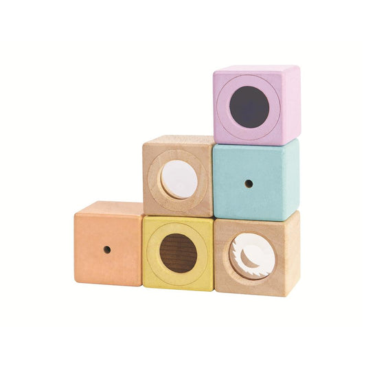 Cubes sensoriels PlanToys pastel (2)