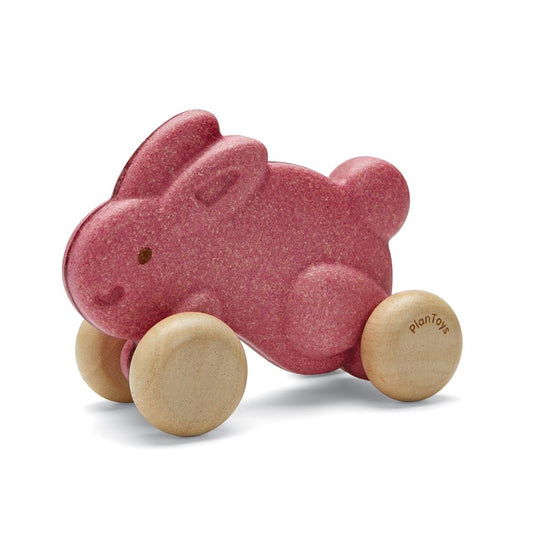 PlanToys lapin coulissant rose (2)