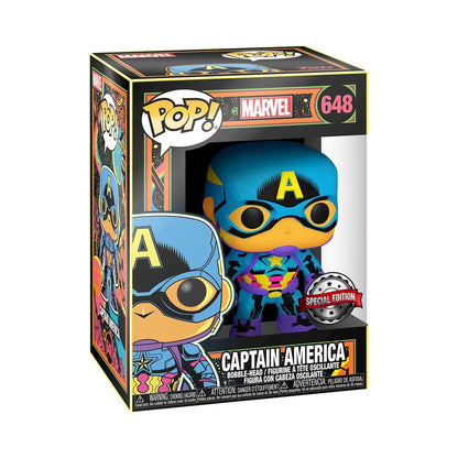 Funko POP Marvel Black L. Captain Amer Édition Spéciale / Bobble-Head