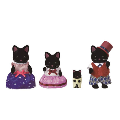 Famille de chats noirs d'époque