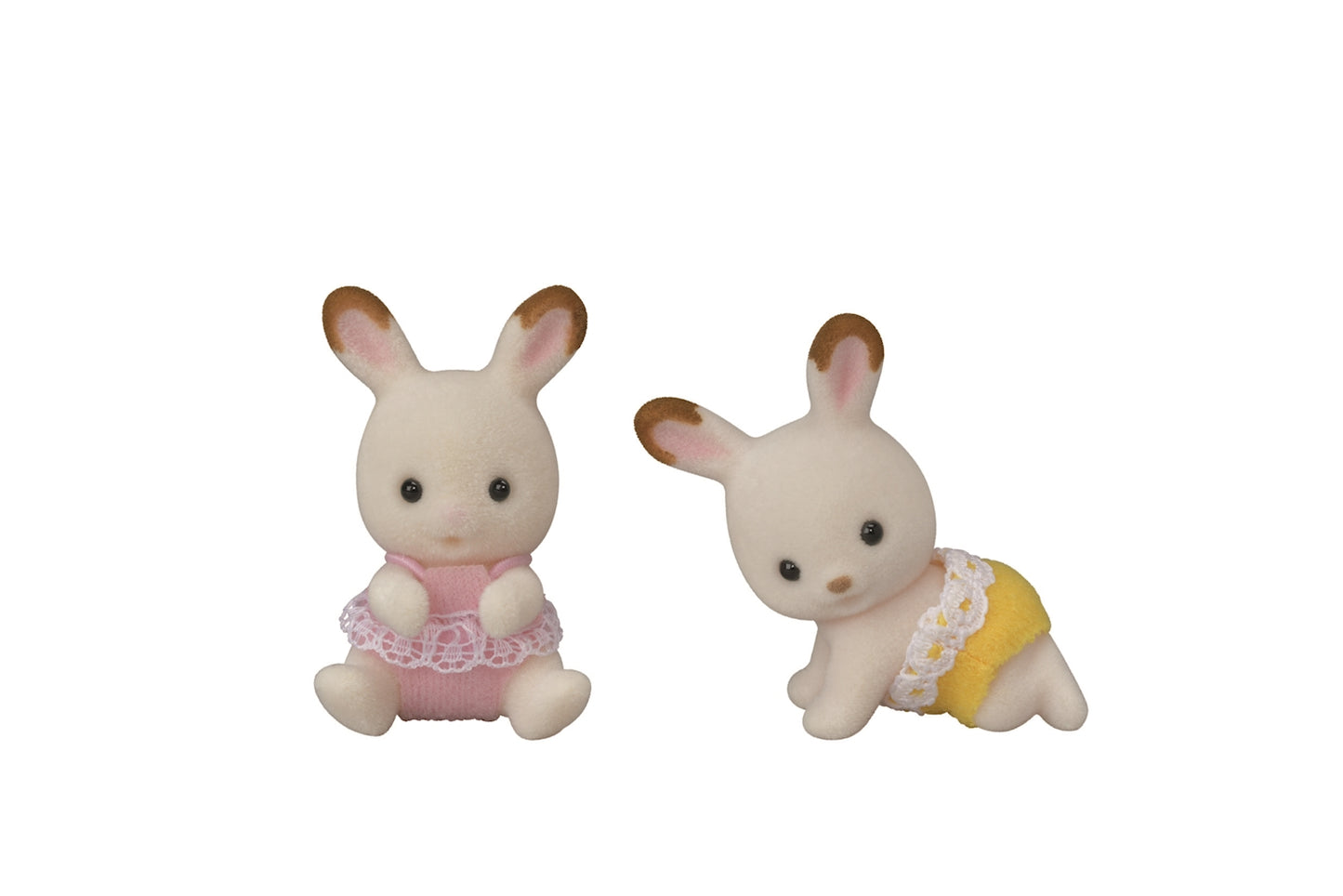 Ensemble double lapin en chocolat Epoch avec poussette