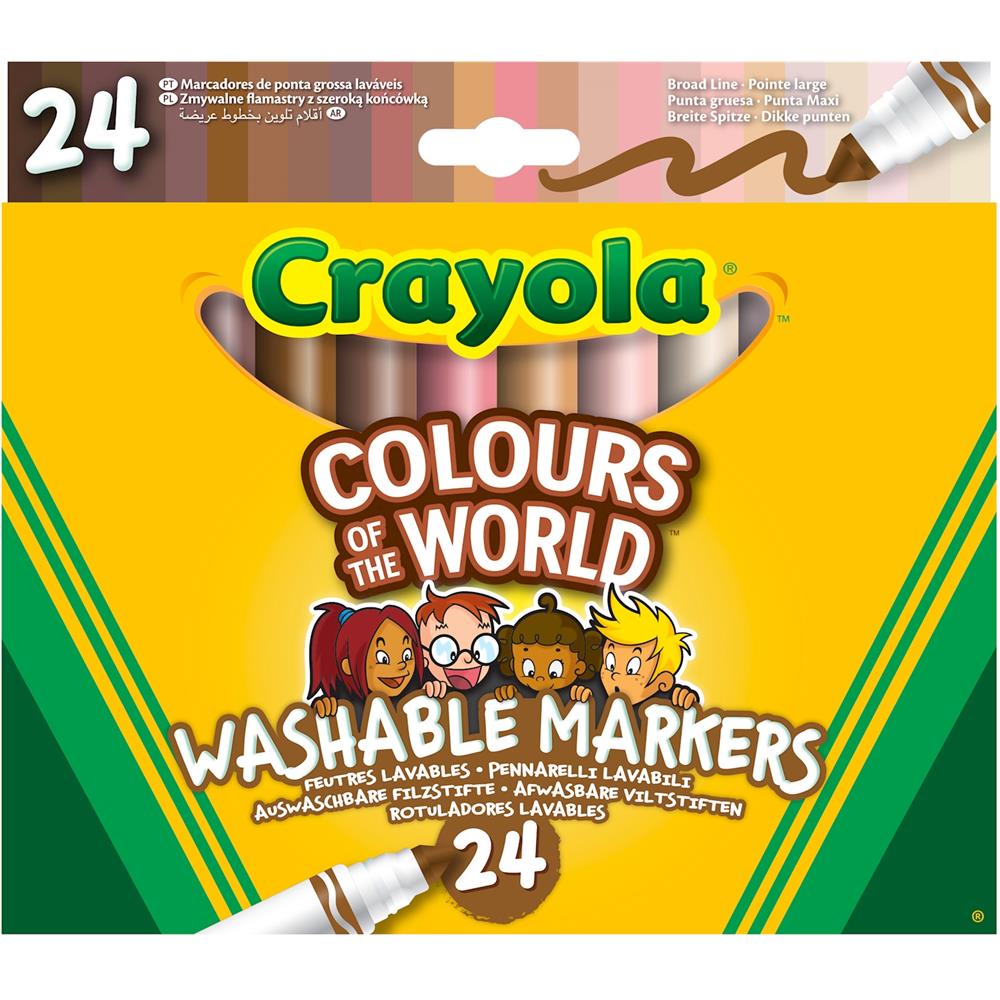 Crayola 24 Washable Felt Tip Pens (2) Colours of the World
