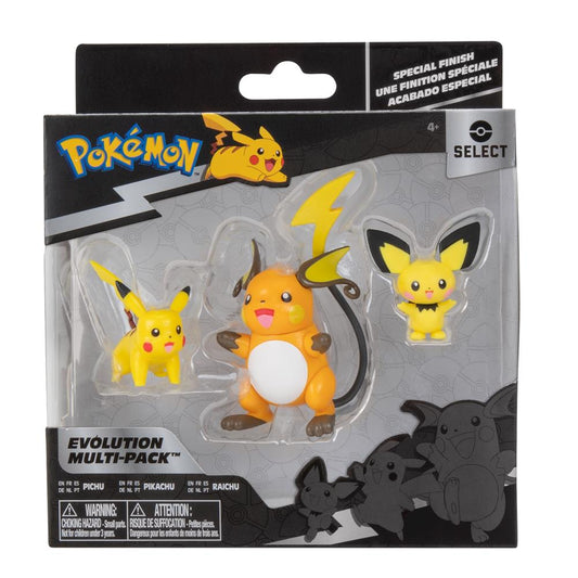 Pack Évolution Pokémon Select de Jazware Pichu, Pikachu, Raichu