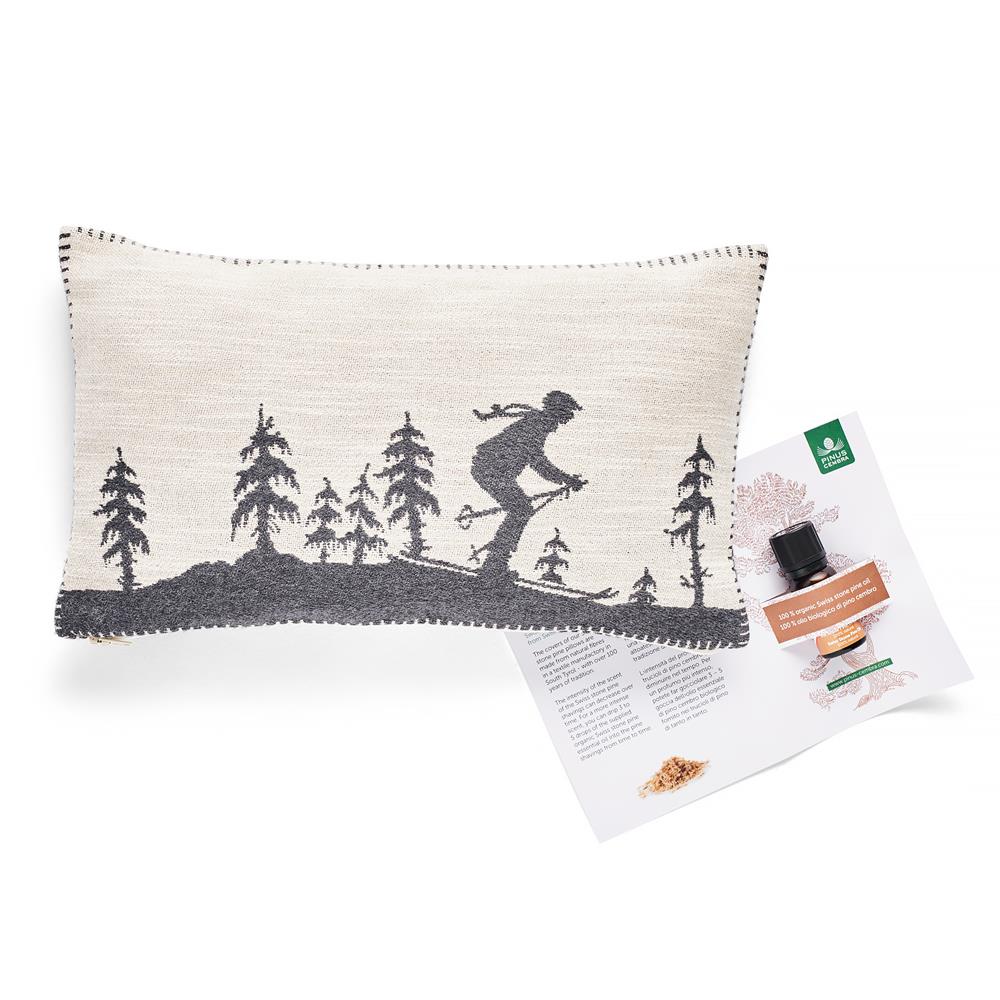 Pine cushion skier, 20 x 35 cm