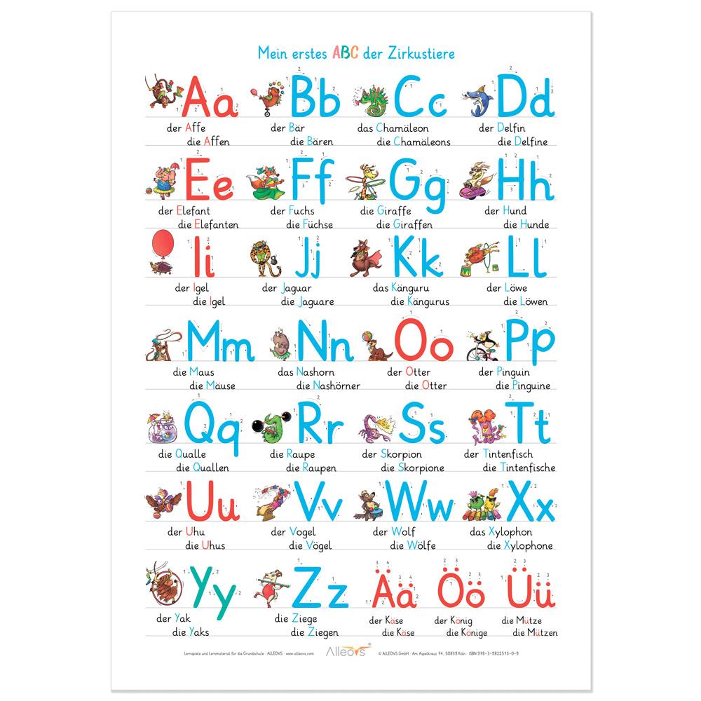 * Alleovs Lernposter Mein erstes ABC der Zirkustiere