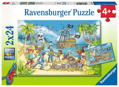 Ravensburger Kinderpuzzle - Die Abenteuerinsel, 2x24 Teile