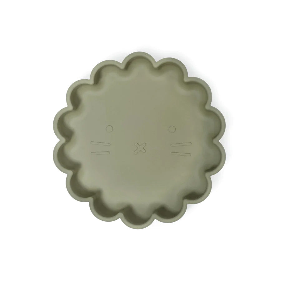 SOINA silicone plate Eden with suction cup, sage