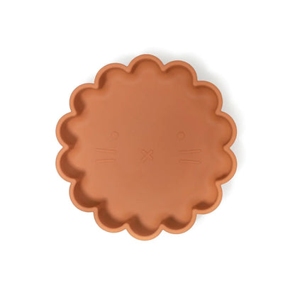 SOINA silicone plate Eden with suction cup, camel