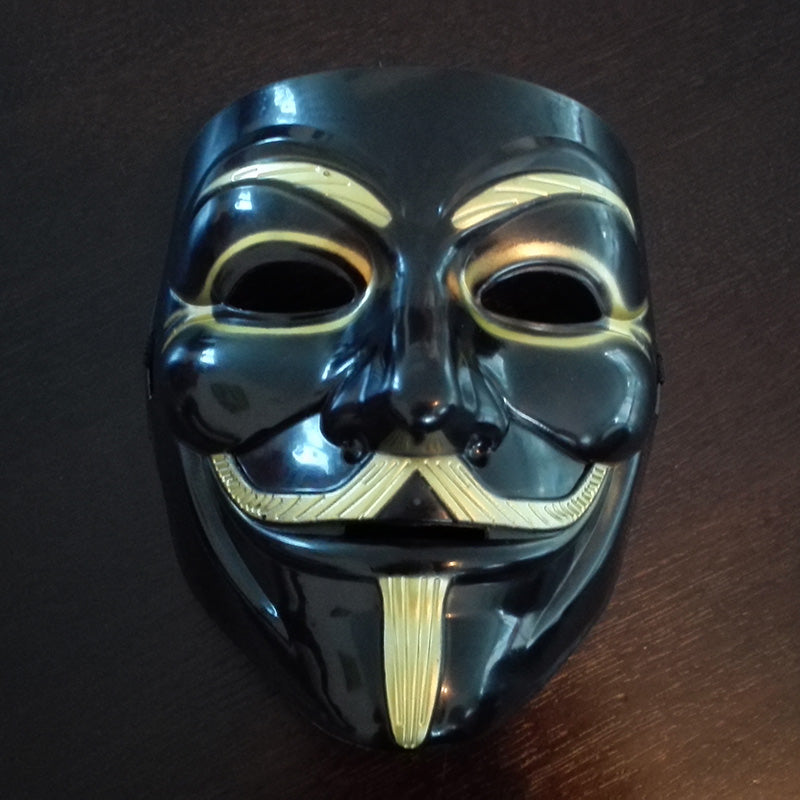 Mask Guy Fawkes Anonymous Vendetta Mask, black/gold