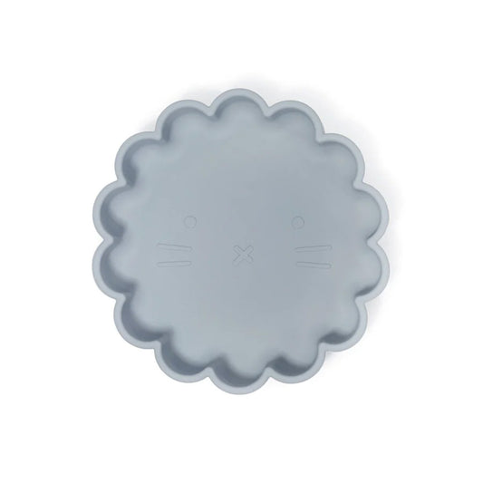 SOINA silicone plate Eden with suction cup, pearl grey