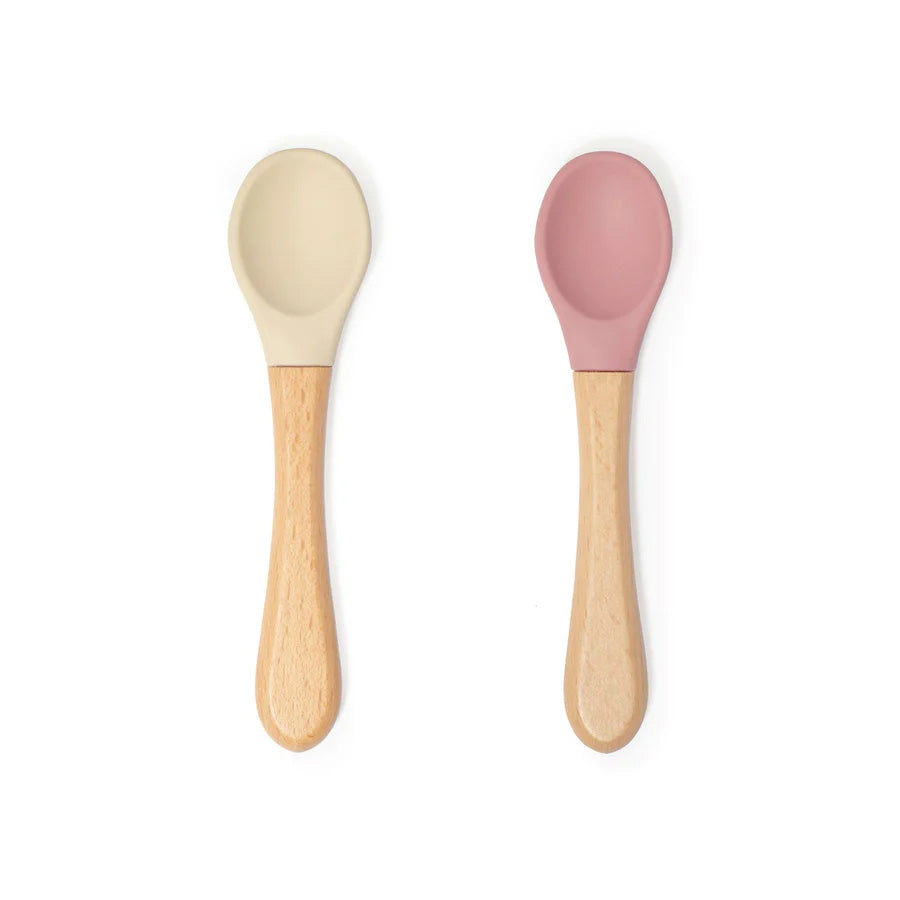 * SOINA silicone spoon set with bamboo handle, old pink/ivory