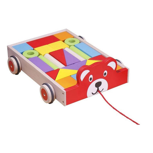Playba wagon with building blocks bear