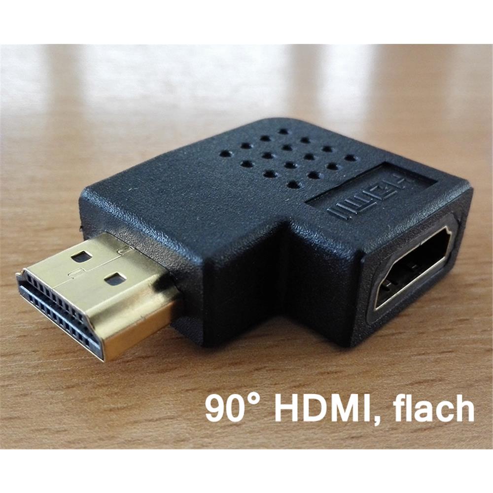 Adaptateur HDMI vers HDMI 90°, plat
