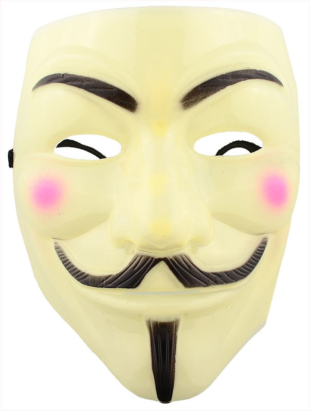 Masque Guy Fawkes Anonyme Vendetta, jaune