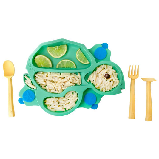 * Assiette pour bébé tortue à manger constructif, verte