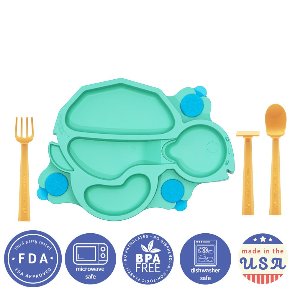 * Constructive Eating Baby Turtle Plate, green