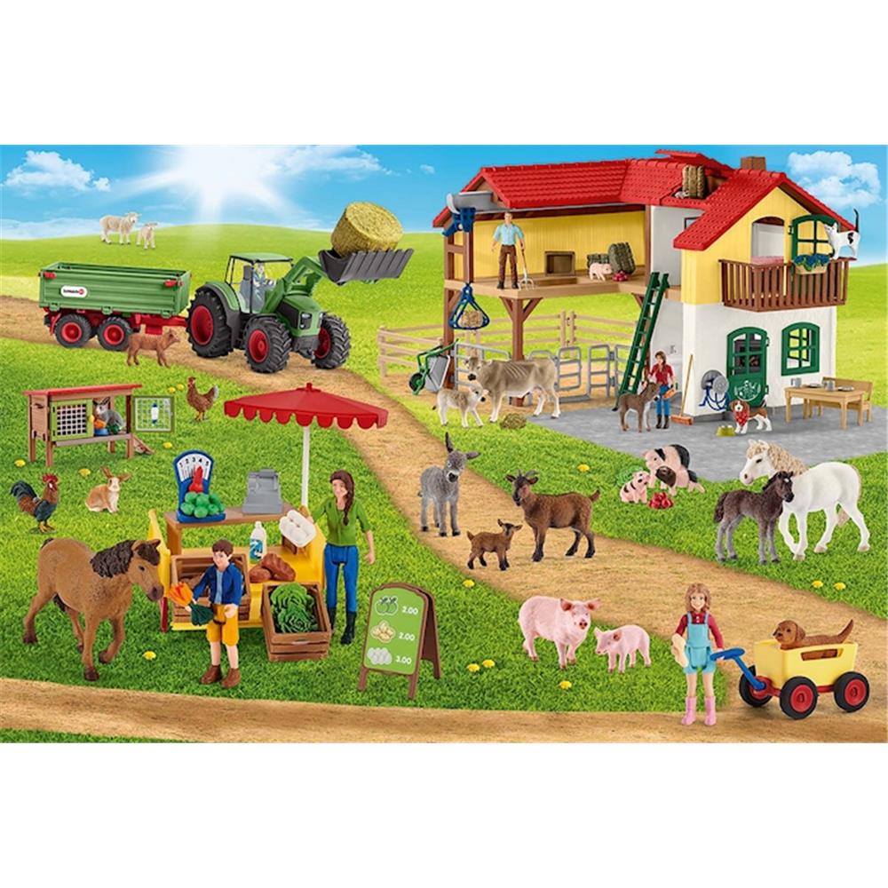 Schmidt Spiele Farm World, ferme et magasin de ferme, 100 pièces (y compris figurine originale)