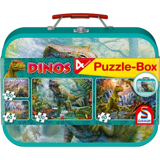 Schmidt Spiele Puzzle - Coffret Dinos, 2 x 60, 2 x 100 pièces