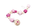 Selecta pacifier chain star happiness pink 21cm