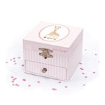 Trousselier music box with drawer Sophie la Girafe pink, night light