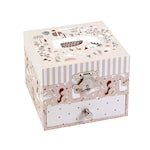 Trousselier music box with drawer, goose