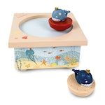 Trousselier music box with dancing whales, magnetic