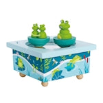 Trousselier music box with dancing frogs, magnetic