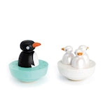 Trousselier music box with dancing penguins, magnetic