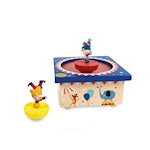 Trousselier music box with dancing acrobats, magnetic