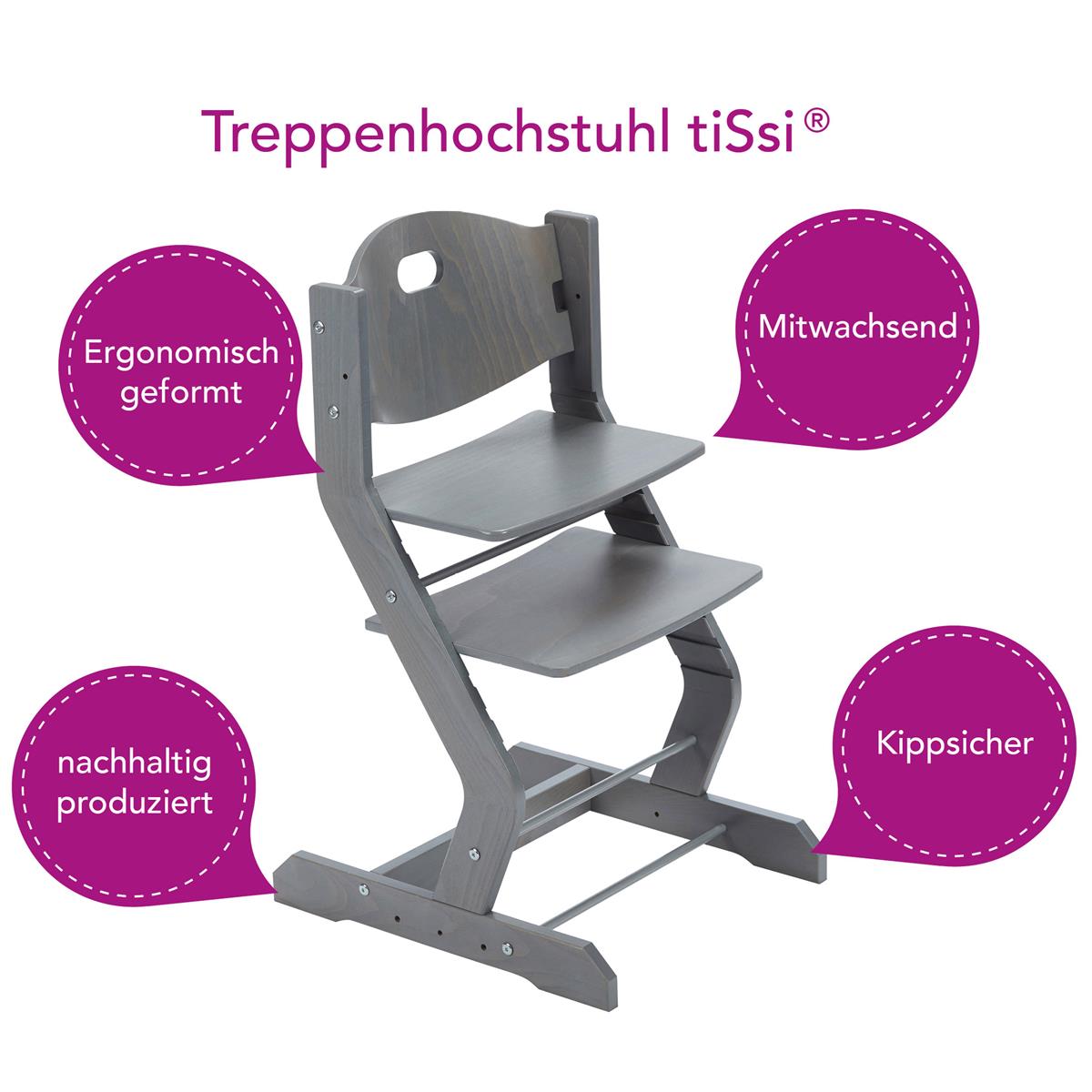 * tiSsi children's high chair, grey
