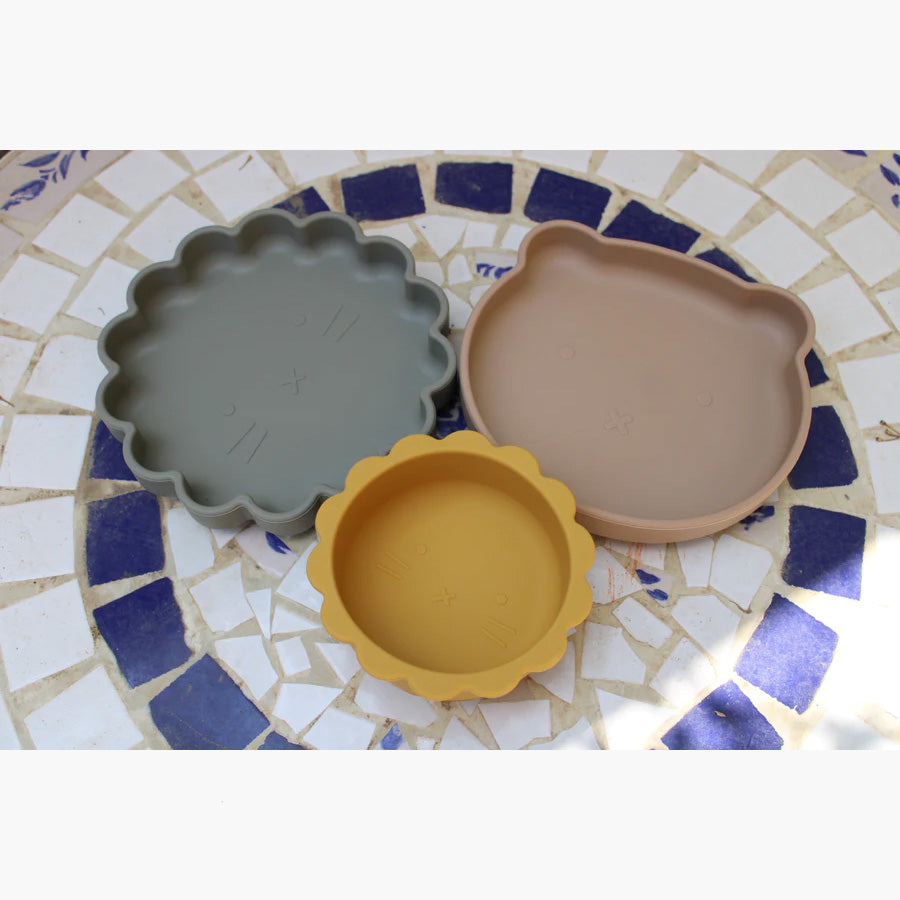 SOINA assiette en silicone Aydan avec ventouse, taupe