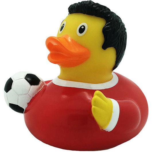 Footballeur de canard en caoutchouc