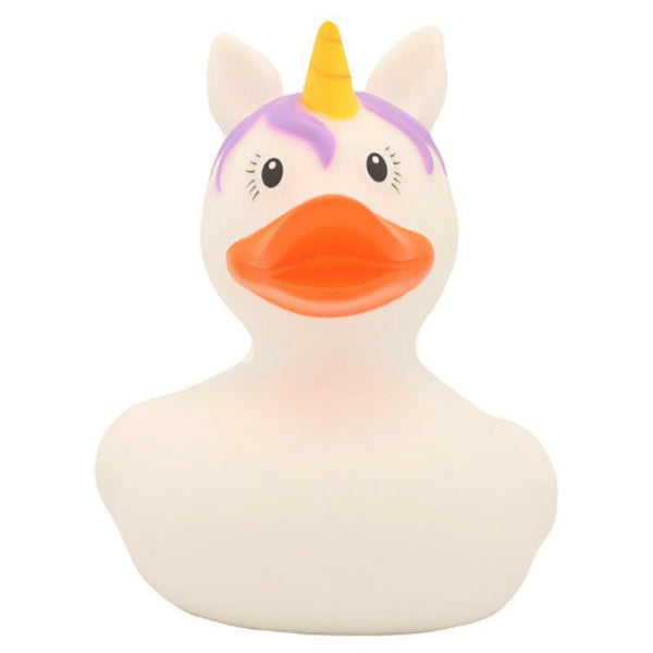 Unicorn rubber duck, white