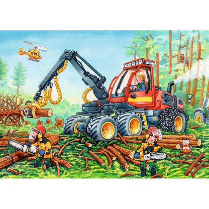 Excavatrice et tracteur forestier Ravensburger