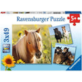 Puzzle Liebe Pferde, 3 x 49 Teile – Produktbild 1