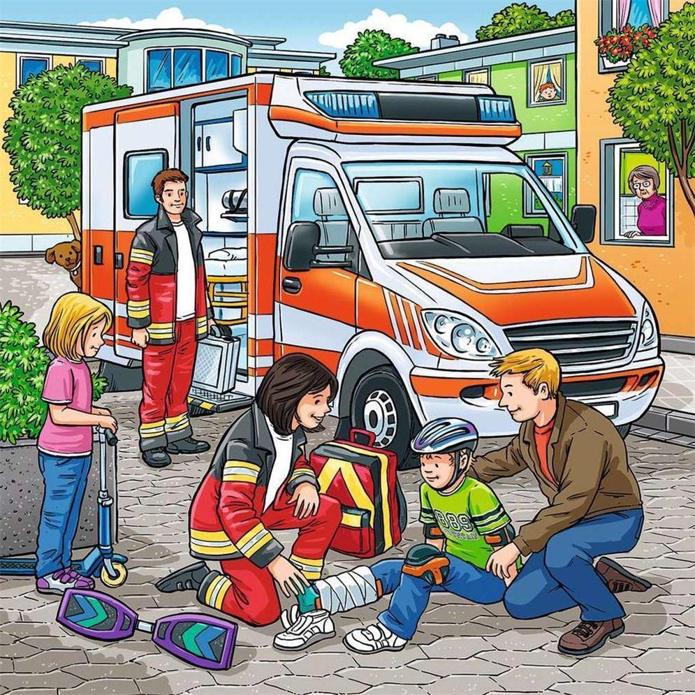 Puzzle Helfer in der Not, 3 x 49 Teile