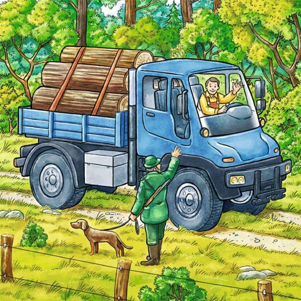 Puzzle Grosse Landmaschinen, 3 x 49 Teile
