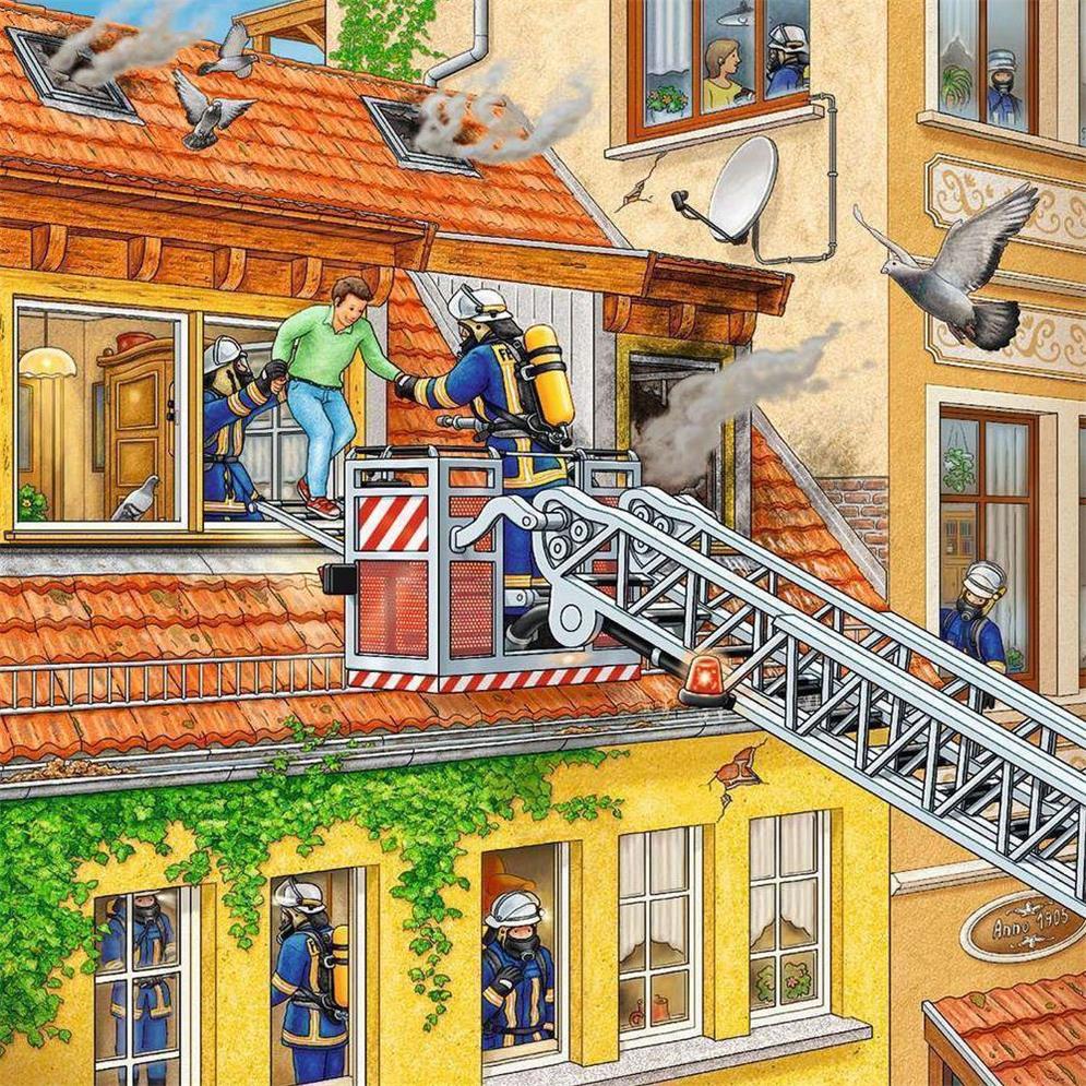Puzzle Feuerwehreinsatz, 3 x 49 Teile – Produktbild 2