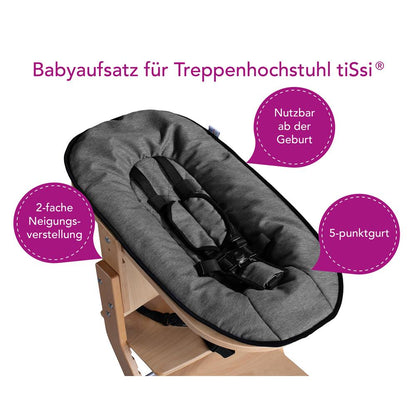 * tiSsi Babyaufsatz, natur - anthrazit, für Kinderhochstuhl